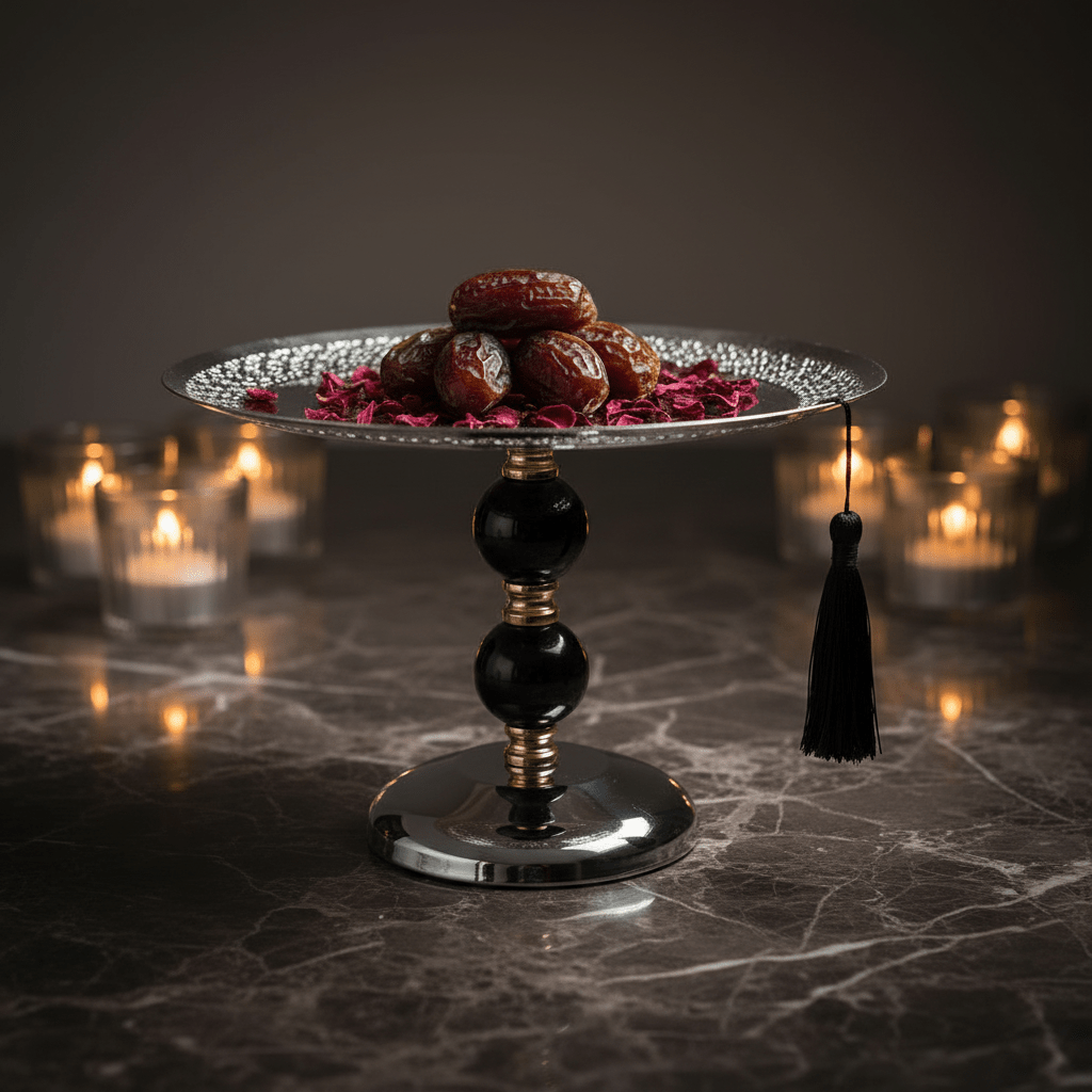 Black & Gold Footed Silver Metal Candy Tray – 20×25cm - Al Kabayel Discount CentreBlack & Gold Footed Silver Metal Candy Tray – 20×25cmServing TraysAKDCAl Kabayel Discount Centre