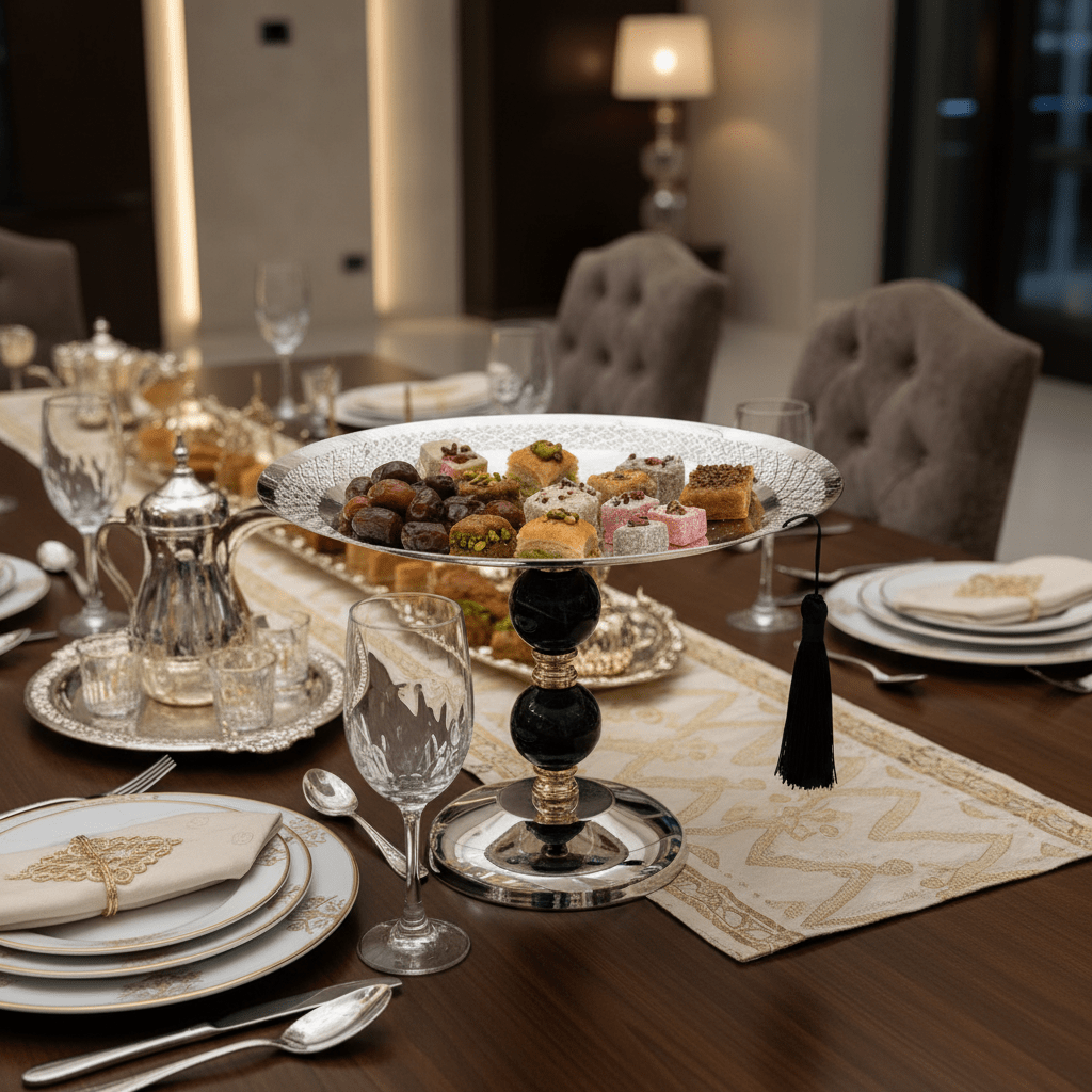 Black & Gold Footed Silver Metal Candy Tray – 23×30cm - Al Kabayel Discount CentreBlack & Gold Footed Silver Metal Candy Tray – 23×30cmServing TraysAKDCAl Kabayel Discount Centre