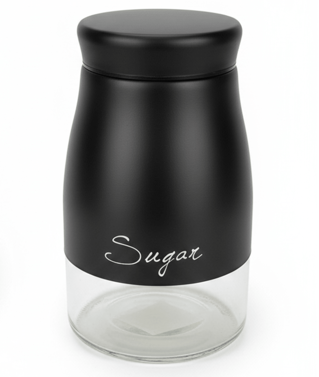 Black Matte Metal & Glass Storage Canister — 1 Litre - Al Kabayel Discount CentreBlack Matte Metal & Glass Storage Canister — 1 LitreJars & Food SaversAKDCAl Kabayel Discount Centre