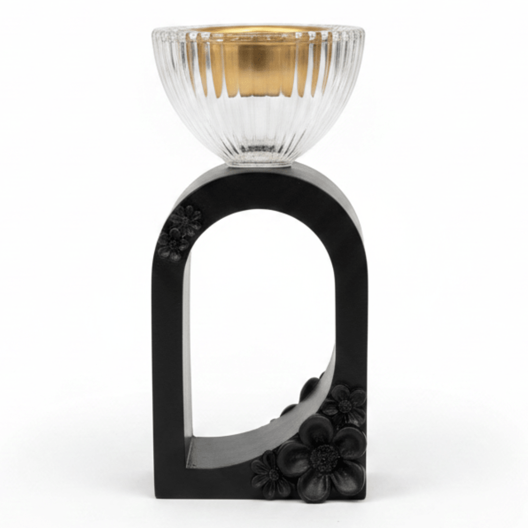 Black Resin Arch & Crystal Glass Incense Burner | 15cm | Luxury Home Fragrance - Al Kabayel Discount CentreBlack Resin Arch & Crystal Glass Incense Burner | 15cm | Luxury Home FragranceIncense burnerAKDCAl Kabayel Discount Centre