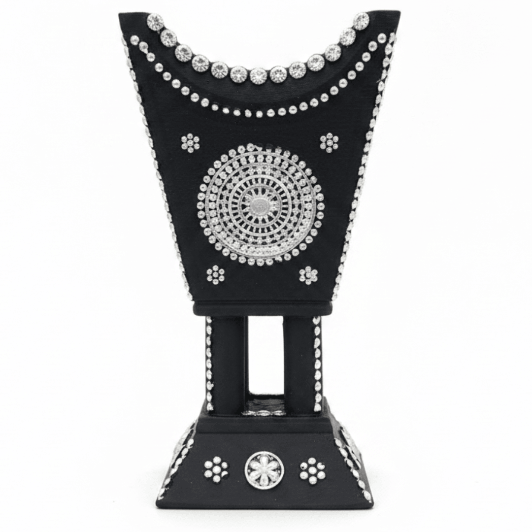 Black & Silver Chalk Incense Burner | Handcrafted Arabic Decor | 16×7cm - Al Kabayel Discount CentreBlack & Silver Chalk Incense Burner | Handcrafted Arabic Decor | 16×7cmIncense burnerAKDCAl Kabayel Discount Centre