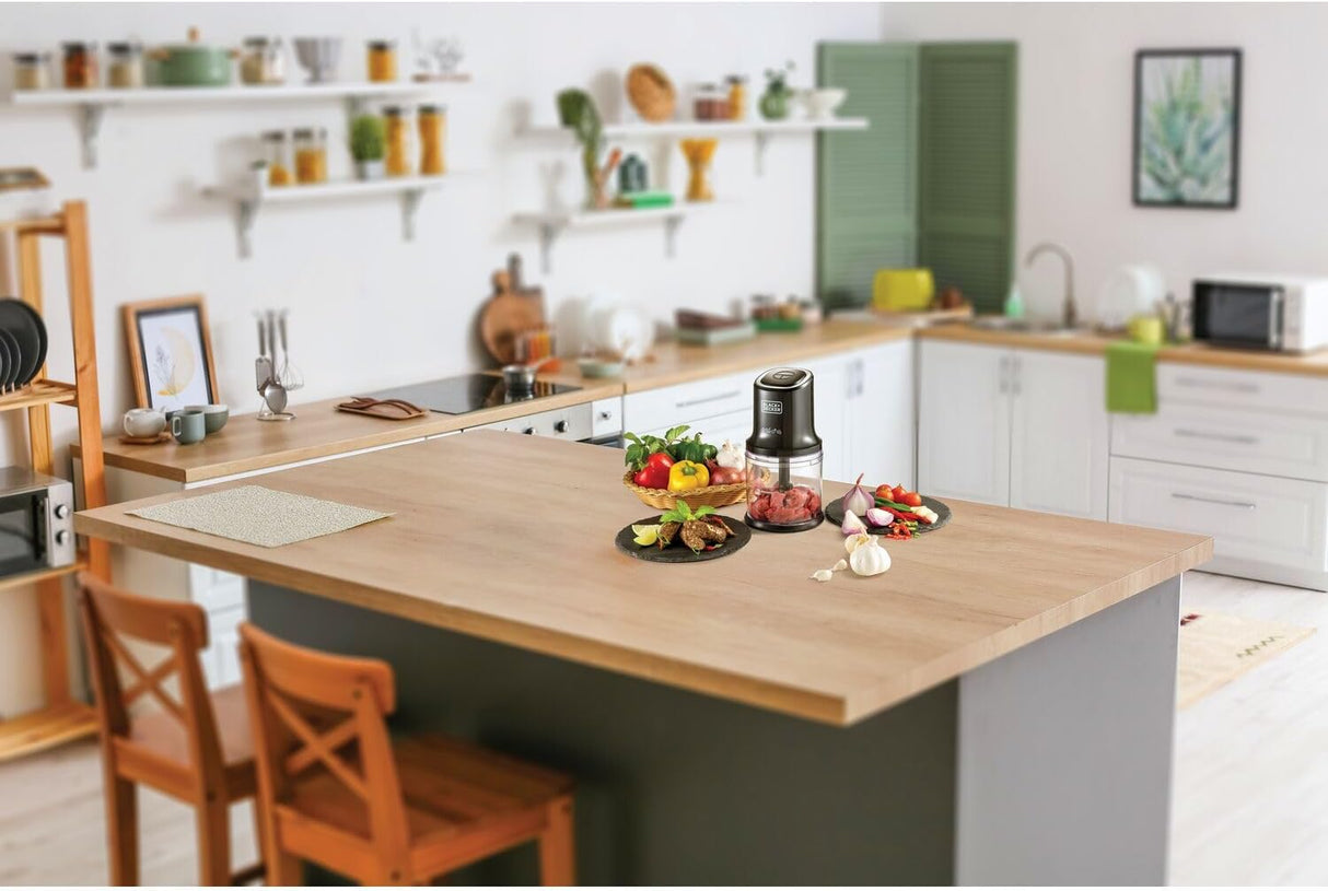 BLACK+DECKER 500W Vertical Chopper FC500 - B5 – Powerful Electric Chopper with 4 Stainless Steel Blades, 500ml Bowl, Chrome Trim & Sleek Easy - to - Clean Design - Al Kabayel Discount CentreBLACK+DECKER 500W Vertical Chopper FC500 - B5 – Powerful Electric Chopper with 4 Stainless Steel Blades, 500ml Bowl, Chrome Trim & Sleek Easy - to - Clean DesignFood & Drink AppliancesBLACK+DECKERAl Kabayel Discount Centre