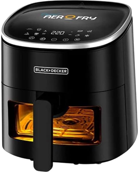 Black+Decker Aerofry Digital Air Fryer, 1300W, 4.2 litres Capacity, Rapid Hot Air Circulation for Frying, Grilling, Baking and Broiling, Brushed Finish, Viewing Window - Black, AF4210 - B5 - Al Kabayel Discount CentreBlack+Decker Aerofry Digital Air Fryer, 1300W, 4.2 litres Capacity, Rapid Hot Air Circulation for Frying, Grilling, Baking and Broiling, Brushed Finish, Viewing Window - Black, AF4210 - B5Air FryersBLACK+DECKERAl Kabayel Discount Centre