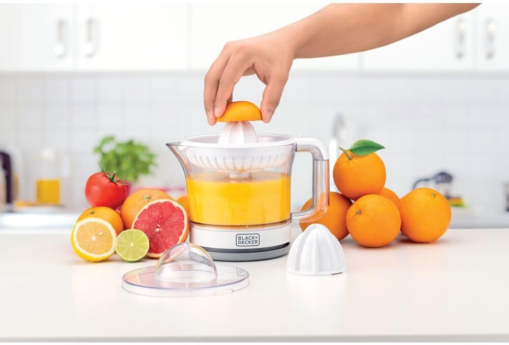 BLACK+DECKER Citrus Juicer 600ml CJ675 - B5 – Compact Electric Juicer with Dual Cone System, Automatic Pulp Control & Easy - Pour Jug for Fresh and Healthy Juice at Home - Al Kabayel Discount CentreBLACK+DECKER Citrus Juicer 600ml CJ675 - B5 – Compact Electric Juicer with Dual Cone System, Automatic Pulp Control & Easy - Pour Jug for Fresh and Healthy Juice at HomeFood & Drink AppliancesBLACK+DECKERAl Kabayel Discount Centre