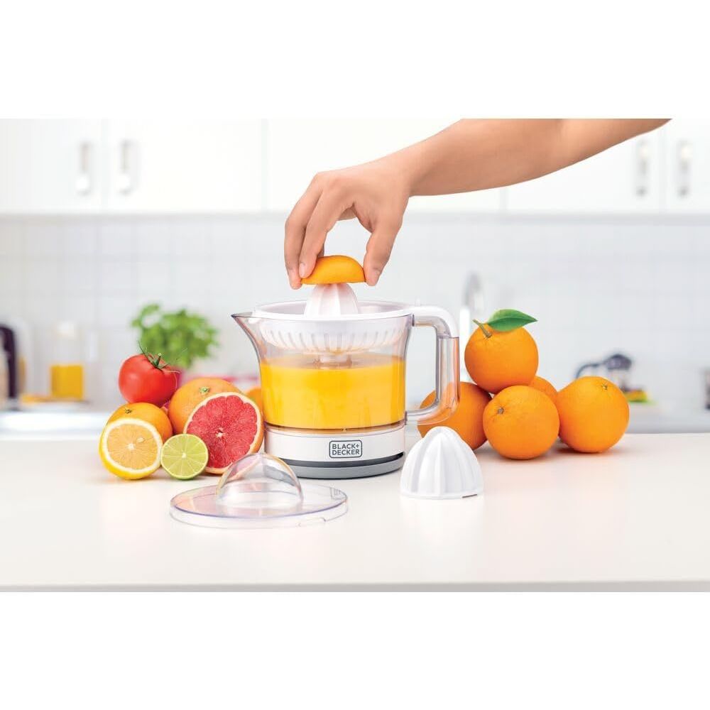 BLACK+DECKER Citrus Juicer 600ml CJ675 - B5 – Compact Electric Juicer with Dual Cone System, Automatic Pulp Control & Easy - Pour Jug for Fresh and Healthy Juice at Home - Al Kabayel Discount CentreBLACK+DECKER Citrus Juicer 600ml CJ675 - B5 – Compact Electric Juicer with Dual Cone System, Automatic Pulp Control & Easy - Pour Jug for Fresh and Healthy Juice at HomeFood & Drink AppliancesBLACK+DECKERAl Kabayel Discount Centre