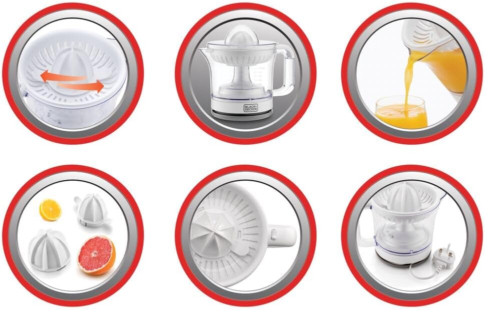 BLACK+DECKER Citrus Juicer 600ml CJ675 - B5 – Compact Electric Juicer with Dual Cone System, Automatic Pulp Control & Easy - Pour Jug for Fresh and Healthy Juice at Home - Al Kabayel Discount CentreBLACK+DECKER Citrus Juicer 600ml CJ675 - B5 – Compact Electric Juicer with Dual Cone System, Automatic Pulp Control & Easy - Pour Jug for Fresh and Healthy Juice at HomeFood & Drink AppliancesBLACK+DECKERAl Kabayel Discount Centre