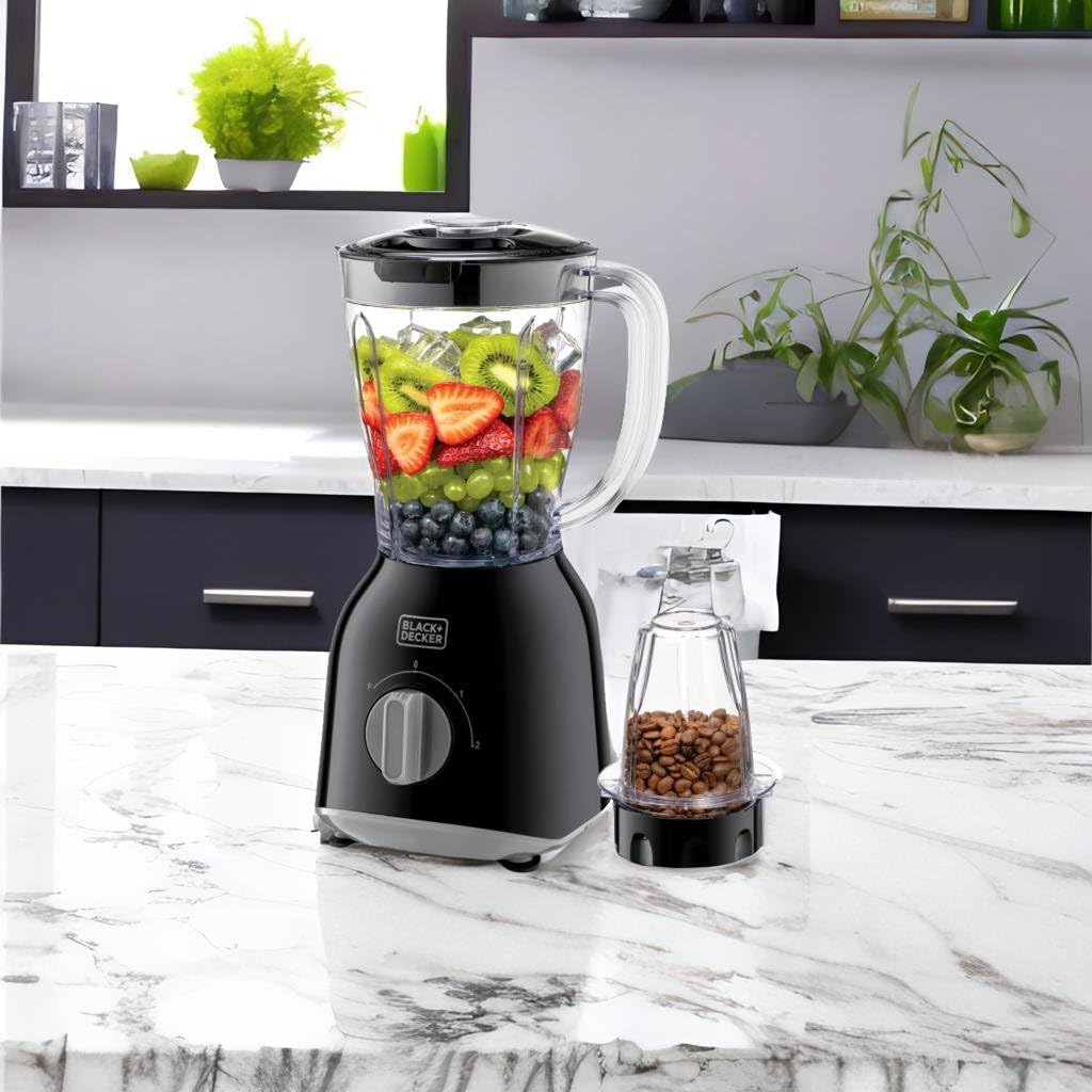 Black+Decker - Grinder Mill, 400W, 2 x 1.0L Blender Jars,2 - Speed + Pulse Control, Detachable Blades + Extra Jar - Al Kabayel Discount CentreBlack+Decker - Grinder Mill, 400W, 2 x 1.0L Blender Jars,2 - Speed + Pulse Control, Detachable Blades + Extra JarFood & Drink AppliancesBLACK+DECKERAl Kabayel Discount Centre
