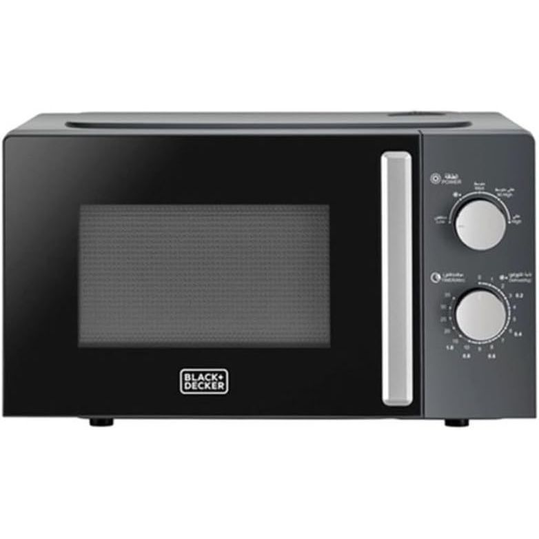 BLACK+DECKER Microwave Oven, 20L, 700W Power, 30 - Min Timer, Rotary Dial Control, Chrome Finish Knobs, 5 Power Levels for Precise Cooking, Compact Design for Kitchens, Black - MZ2015P - B5 - Al Kabayel Discount CentreBLACK+DECKER Microwave Oven, 20L, 700W Power, 30 - Min Timer, Rotary Dial Control, Chrome Finish Knobs, 5 Power Levels for Precise Cooking, Compact Design for Kitchens, Black - MZ2015P - B5Food & Drink AppliancesBLACK+DECKERAl Kabayel Discount Centre
