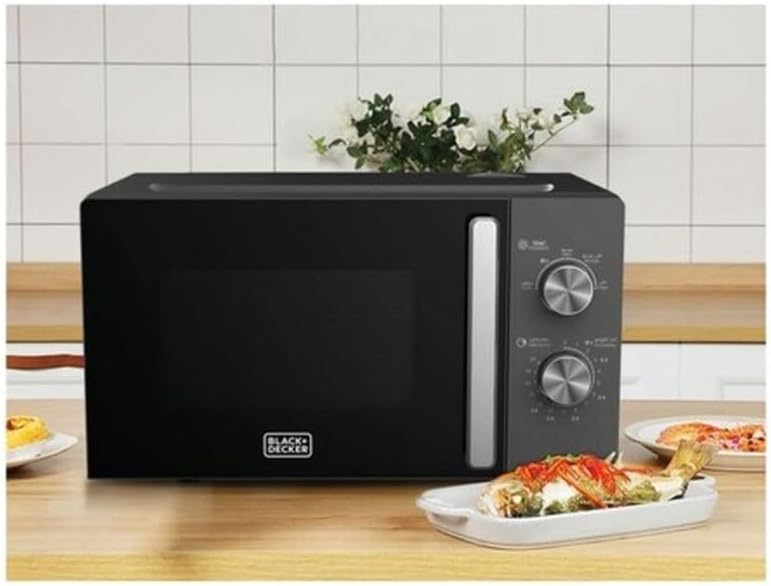 BLACK+DECKER Microwave Oven, 20L, 700W Power, 30 - Min Timer, Rotary Dial Control, Chrome Finish Knobs, 5 Power Levels for Precise Cooking, Compact Design for Kitchens, Black - MZ2015P - B5 - Al Kabayel Discount CentreBLACK+DECKER Microwave Oven, 20L, 700W Power, 30 - Min Timer, Rotary Dial Control, Chrome Finish Knobs, 5 Power Levels for Precise Cooking, Compact Design for Kitchens, Black - MZ2015P - B5Food & Drink AppliancesBLACK+DECKERAl Kabayel Discount Centre