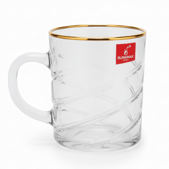 Blinkmax Elegant Glass Tea Mug with Gold Rim & Handle, Premium Design 180ml - Al Kabayel Discount CentreBlinkmax Elegant Glass Tea Mug with Gold Rim & Handle, Premium Design 180mlMugsBLINKMAXAl Kabayel Discount Centre