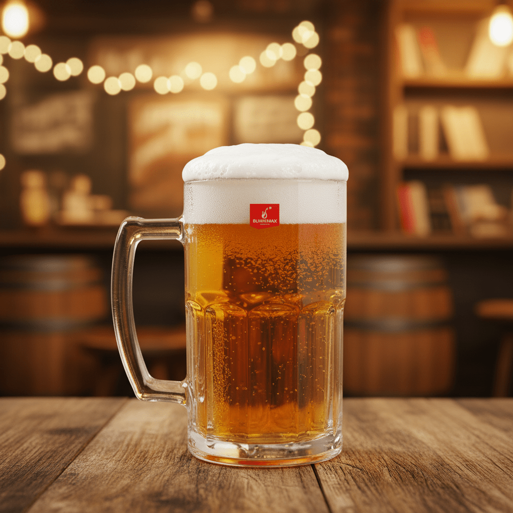 Blinkmax Tall Vertical Glass Beer Mug with Durable Handle for Beer, Juice & Cold Drinks – 580ml - Al Kabayel Discount CentreBlinkmax Tall Vertical Glass Beer Mug with Durable Handle for Beer, Juice & Cold Drinks – 580mlMugsBLINKMAXAl Kabayel Discount Centre