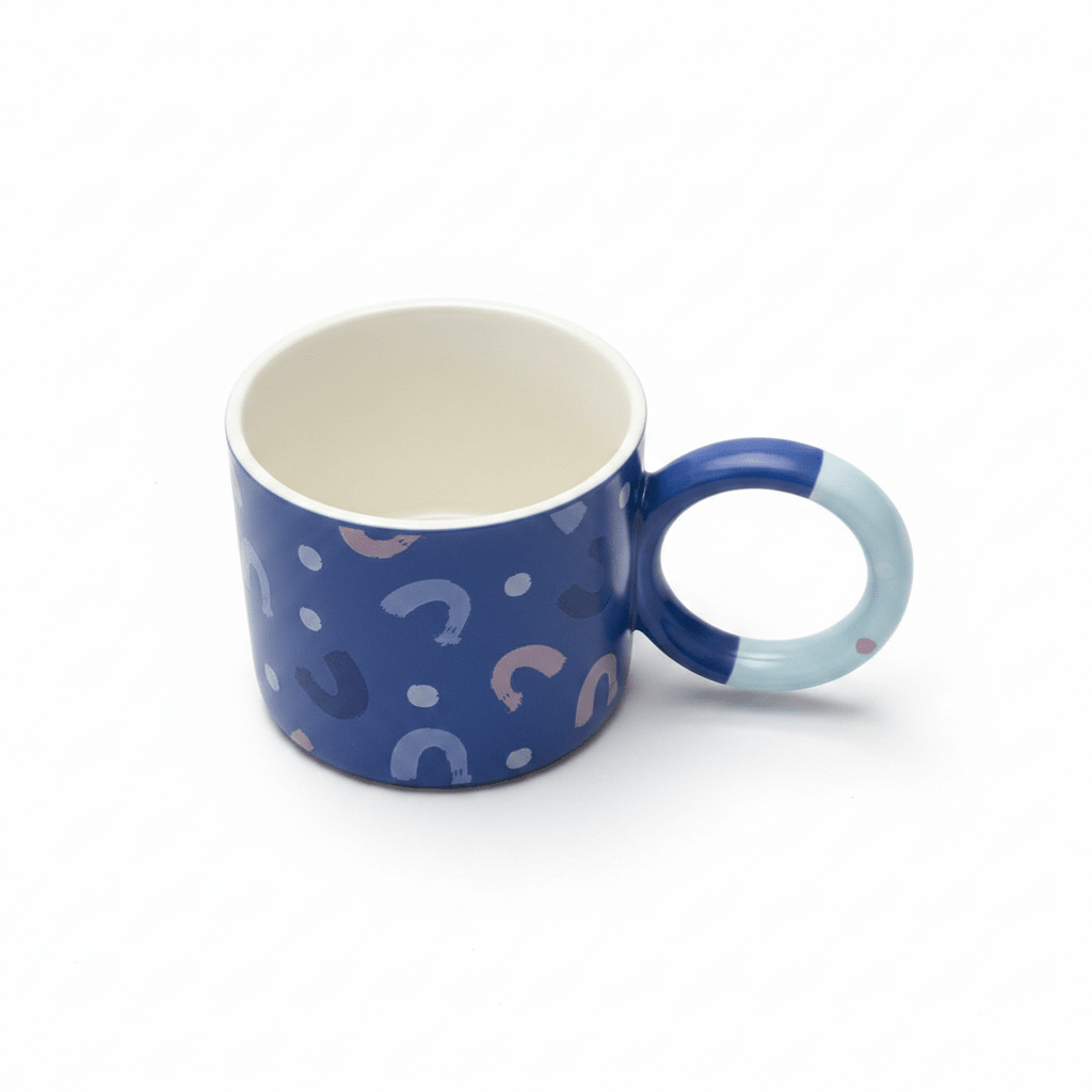 Blue Crescent Ceramic Mug 380ml | Elegant Ring Handle | Artisan Coffee & Tea Mug - Al Kabayel Discount CentreBlue Crescent Ceramic Mug 380ml | Elegant Ring Handle | Artisan Coffee & Tea MugMugsAKDCAl Kabayel Discount Centre