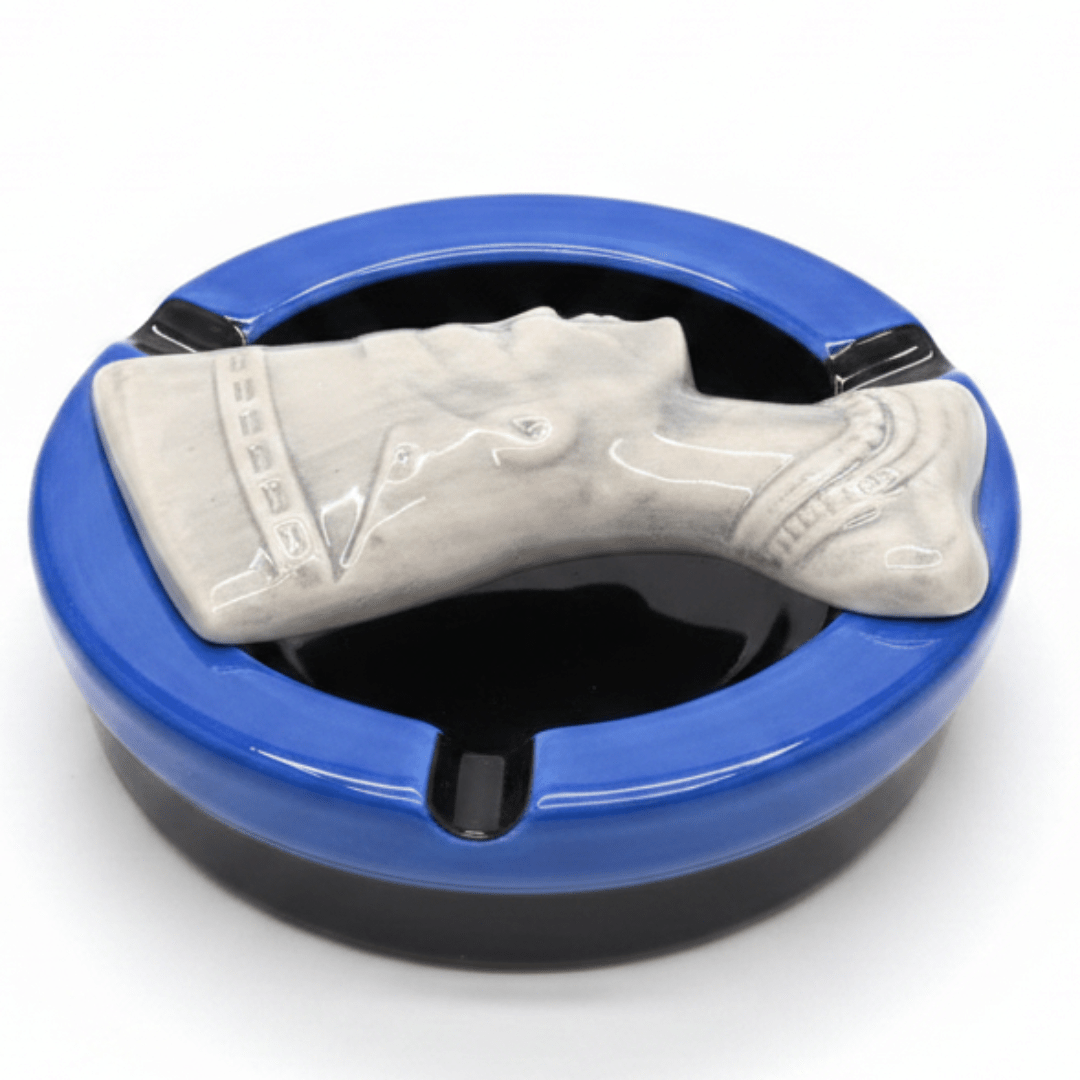 Blue & White Ceramic Ashtray — 12cm | Handcrafted Sculptural Design - Al Kabayel Discount CentreBlue & White Ceramic Ashtray — 12cm | Handcrafted Sculptural DesignTea/Coffee PotsAKDCAl Kabayel Discount Centre