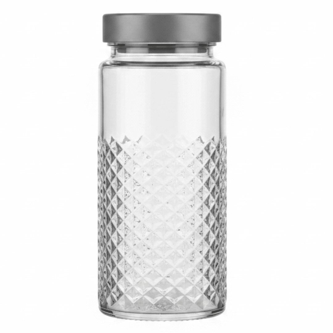 Bormioli Rocco Diamond Cut Glass Storage Jar — 700ml | Airtight Lid - Al Kabayel Discount CentreBormioli Rocco Diamond Cut Glass Storage Jar — 700ml | Airtight LidJars & Food SaversBORMIOLIAl Kabayel Discount Centre