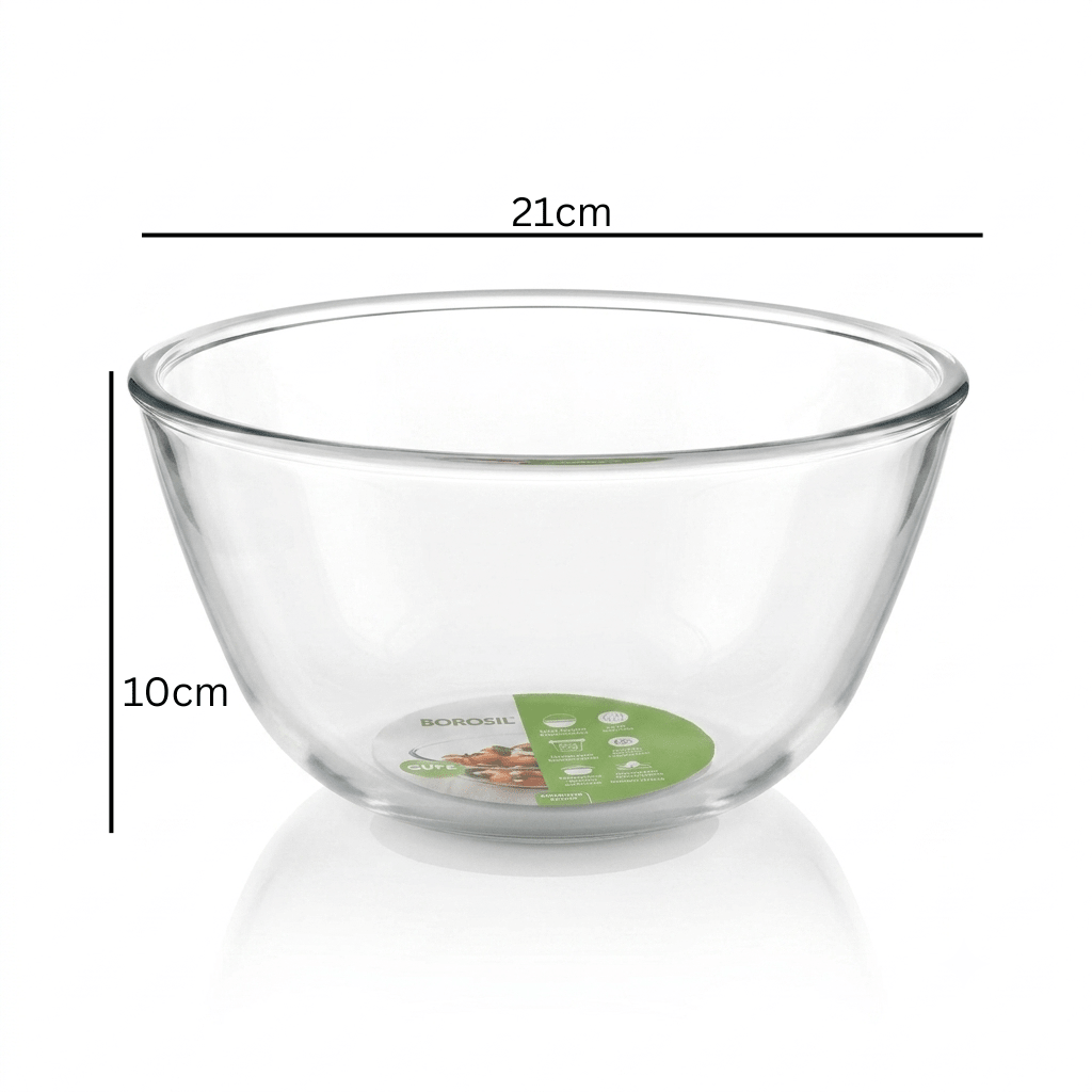 Borosil Glass Mixing Bowl – 21×10 cm – 1.7 Ltr - Al Kabayel Discount CentreBorosil Glass Mixing Bowl – 21×10 cm – 1.7 LtrBowlsBOROSILAl Kabayel Discount Centre