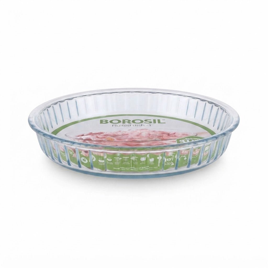 Borosil Glass Round Fluted Dish 1.2 Ltr – 28*5 cm – Oven & Microwave Safe - Al Kabayel Discount CentreBorosil Glass Round Fluted Dish 1.2 Ltr – 28*5 cm – Oven & Microwave SafeRoasting PansBOROSILAl Kabayel Discount Centre