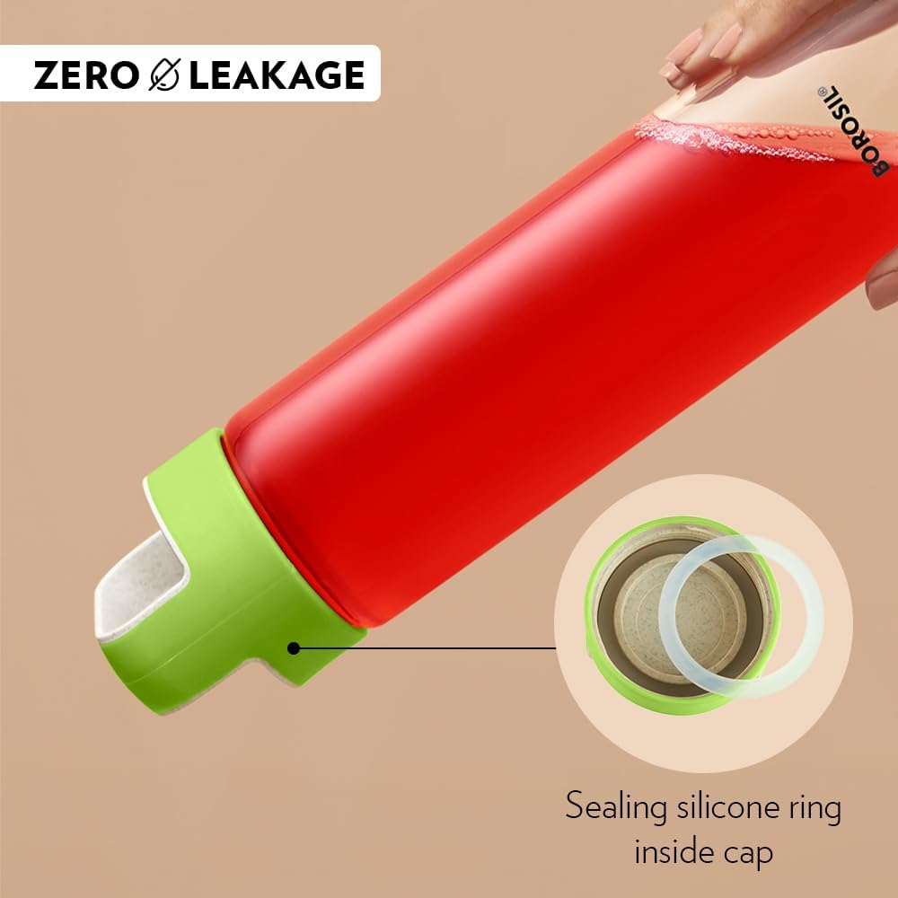 Borosil Glass Water Bottle|Fridge Bottle|Sports Bottle|Yoga Bottle|Outdoor|Picnic|Portable|Easy to Carry|Leak Proof|Resusable With Green Handle, Transparent, Clear, See Through Bottle - 550ML - Al Kabayel Discount CentreBorosil Glass Water Bottle|Fridge Bottle|Sports Bottle|Yoga Bottle|Outdoor|Picnic|Portable|Easy to Carry|Leak Proof|Resusable With Green Handle, Transparent, Clear, See Through Bottle - 550MLWater BottlesBOROSILAl Kabayel Discount Centre