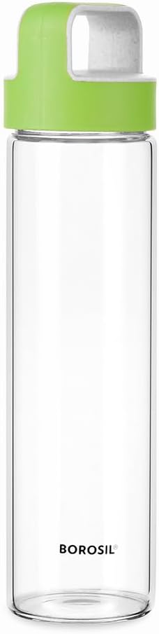 Borosil Glass Water Bottle|Fridge Bottle|Sports Bottle|Yoga Bottle|Outdoor|Picnic|Portable|Easy to Carry|Leak Proof|Resusable With Green Handle, Transparent, Clear, See Through Bottle - 550ML - Al Kabayel Discount CentreBorosil Glass Water Bottle|Fridge Bottle|Sports Bottle|Yoga Bottle|Outdoor|Picnic|Portable|Easy to Carry|Leak Proof|Resusable With Green Handle, Transparent, Clear, See Through Bottle - 550MLWater BottlesBOROSILAl Kabayel Discount Centre