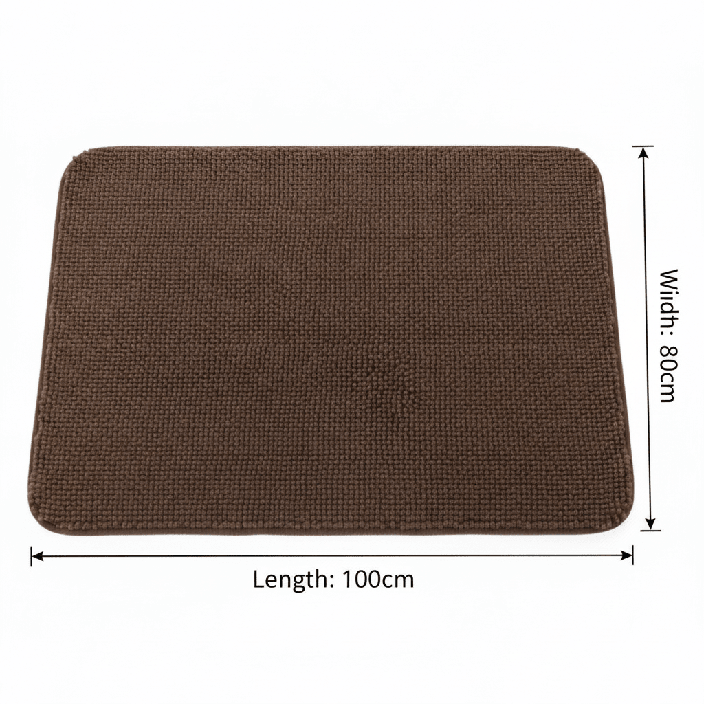 Brown Chenille Bath Mat Non-Slip Rubber Back - 80×100 cm - Al Kabayel Discount CentreBrown Chenille Bath Mat Non-Slip Rubber Back - 80×100 cmDoormatsAKDCAl Kabayel Discount Centre