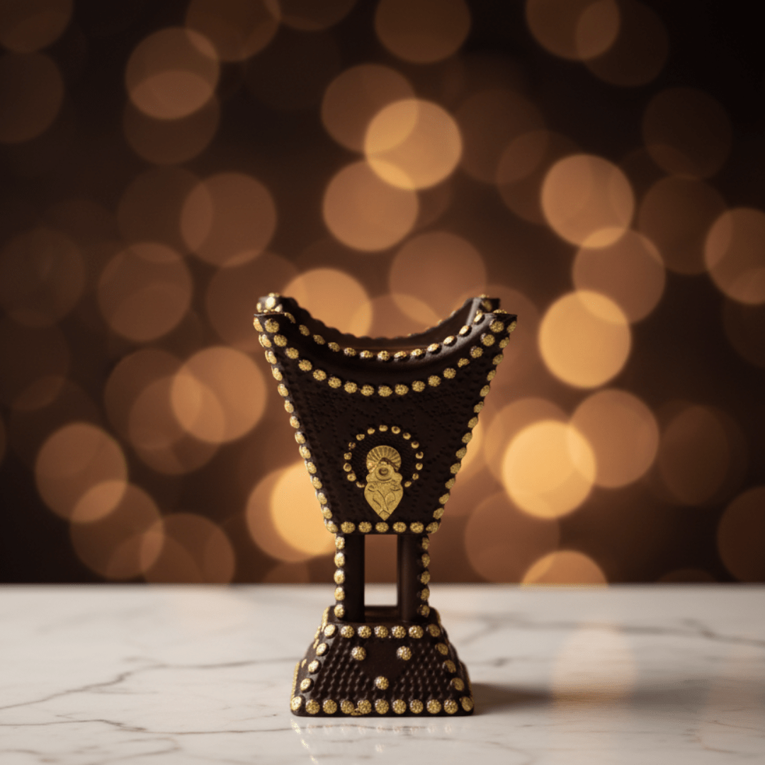 Brown & Gold Chalk Incense Burner | Luxury Arabic Mabkhara | 13×8cm - Al Kabayel Discount CentreBrown & Gold Chalk Incense Burner | Luxury Arabic Mabkhara | 13×8cmIncense burnerAKDCAl Kabayel Discount Centre
