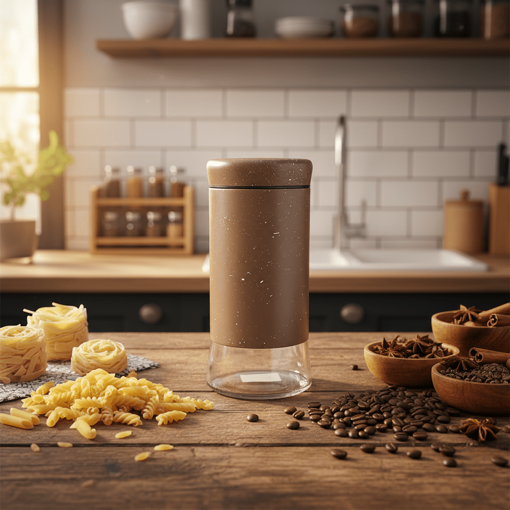 Brown Speckled Metal & Glass Canister — 1 Litre - Al Kabayel Discount CentreBrown Speckled Metal & Glass Canister — 1 LitreJars & Food SaversAKDCAl Kabayel Discount Centre