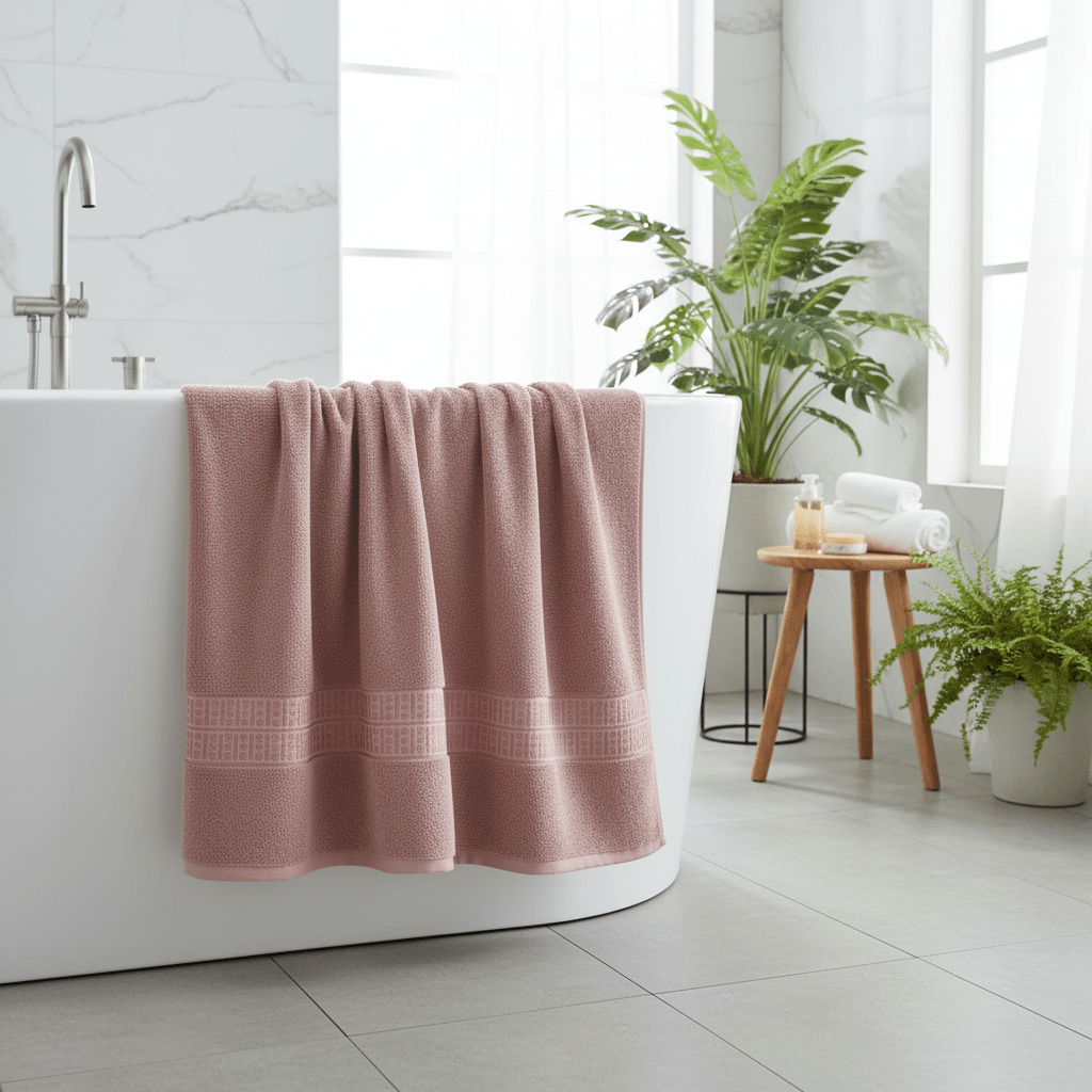 BTC Zahra Luxe Body Care Bath Towel – Pink (70×140 cm) - Al Kabayel Discount CentreBTC Zahra Luxe Body Care Bath Towel – Pink (70×140 cm)Bath Towels & WashclothsBTCAl Kabayel Discount Centre