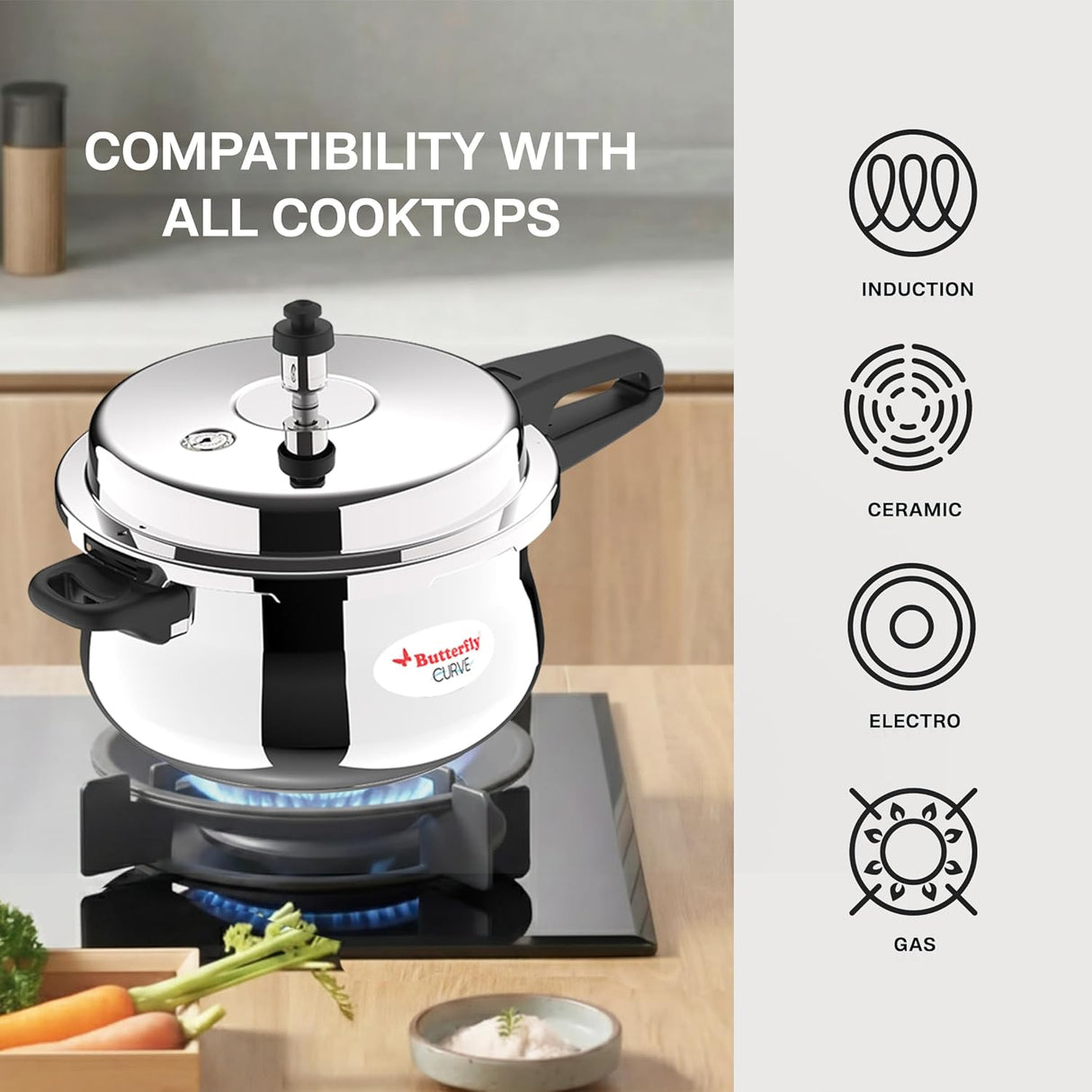 Butterfly 5.5L Stainless Steel Curve Pressure Cooker – Heavy Duty Design - Al Kabayel Discount CentreButterfly 5.5L Stainless Steel Curve Pressure Cooker – Heavy Duty DesignPressure CookersBUTTERFLYAl Kabayel Discount Centre