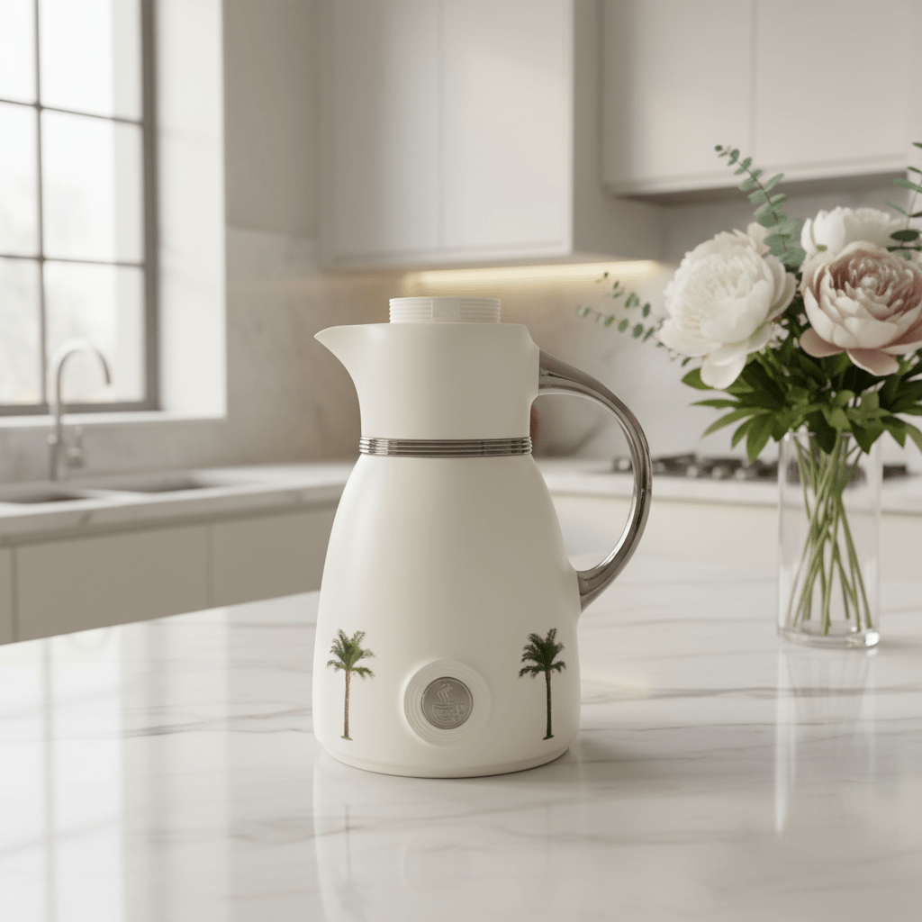 Bytix White Vacuum Flask | Palm Tree Design | 1 Litre - Al Kabayel Discount CentreBytix White Vacuum Flask | Palm Tree Design | 1 LitreThermosBAYTIXAl Kabayel Discount Centre