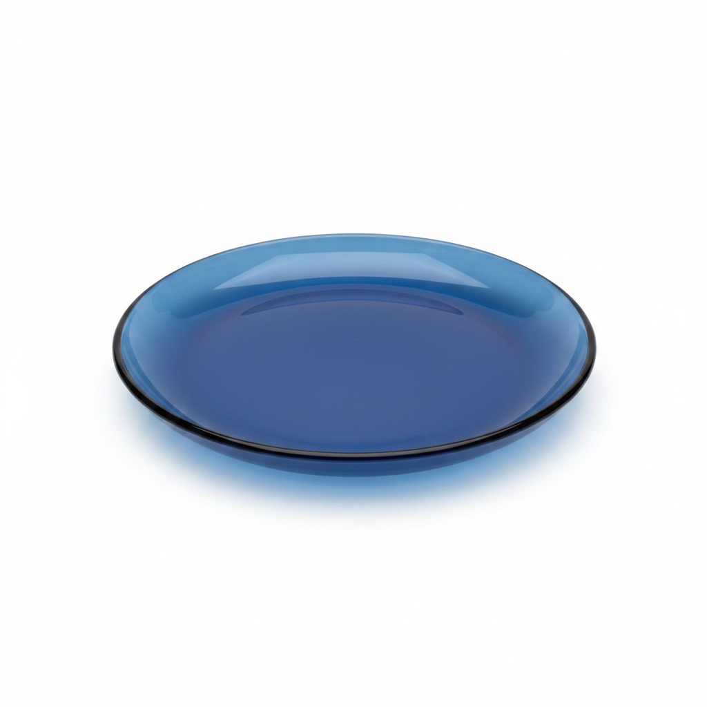Borosil Blue Tinted Glass Plate - 7.5 Inch