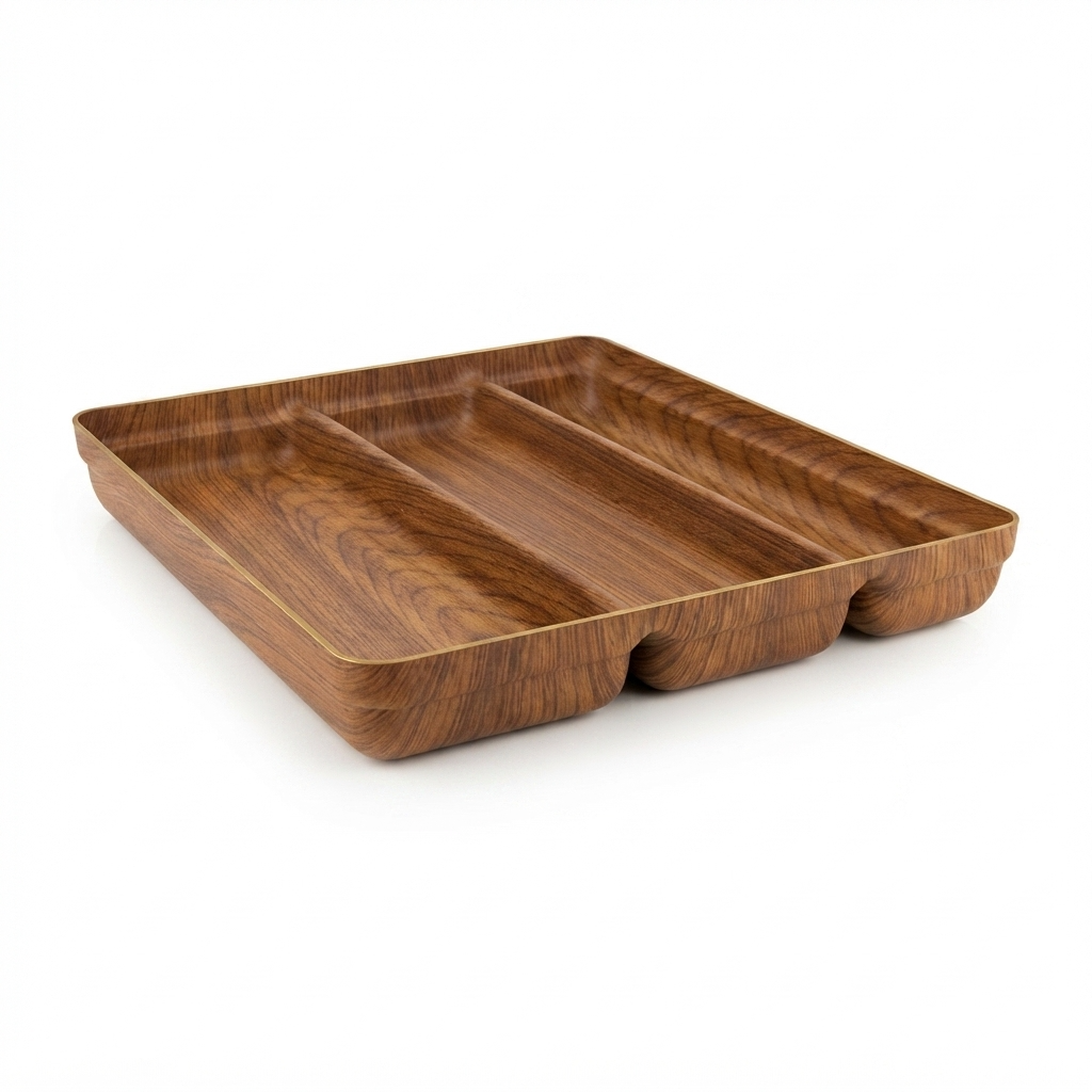 Evelin 3-Compartment Cutlery Tray – 32×35×5 cm
