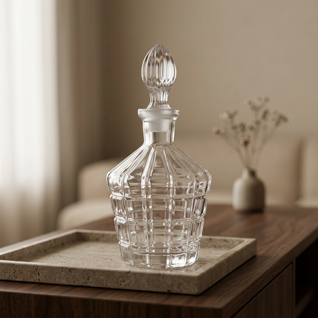 Al Dana Glass Perfume Bottle with Decorative Stopper - 500ml