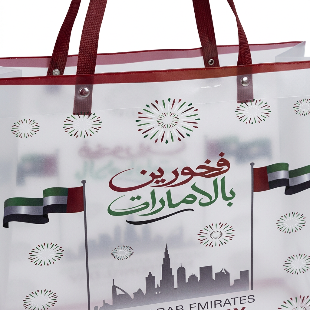 UAE National Day Plastic Gift Bag with Handles - 25×32cm