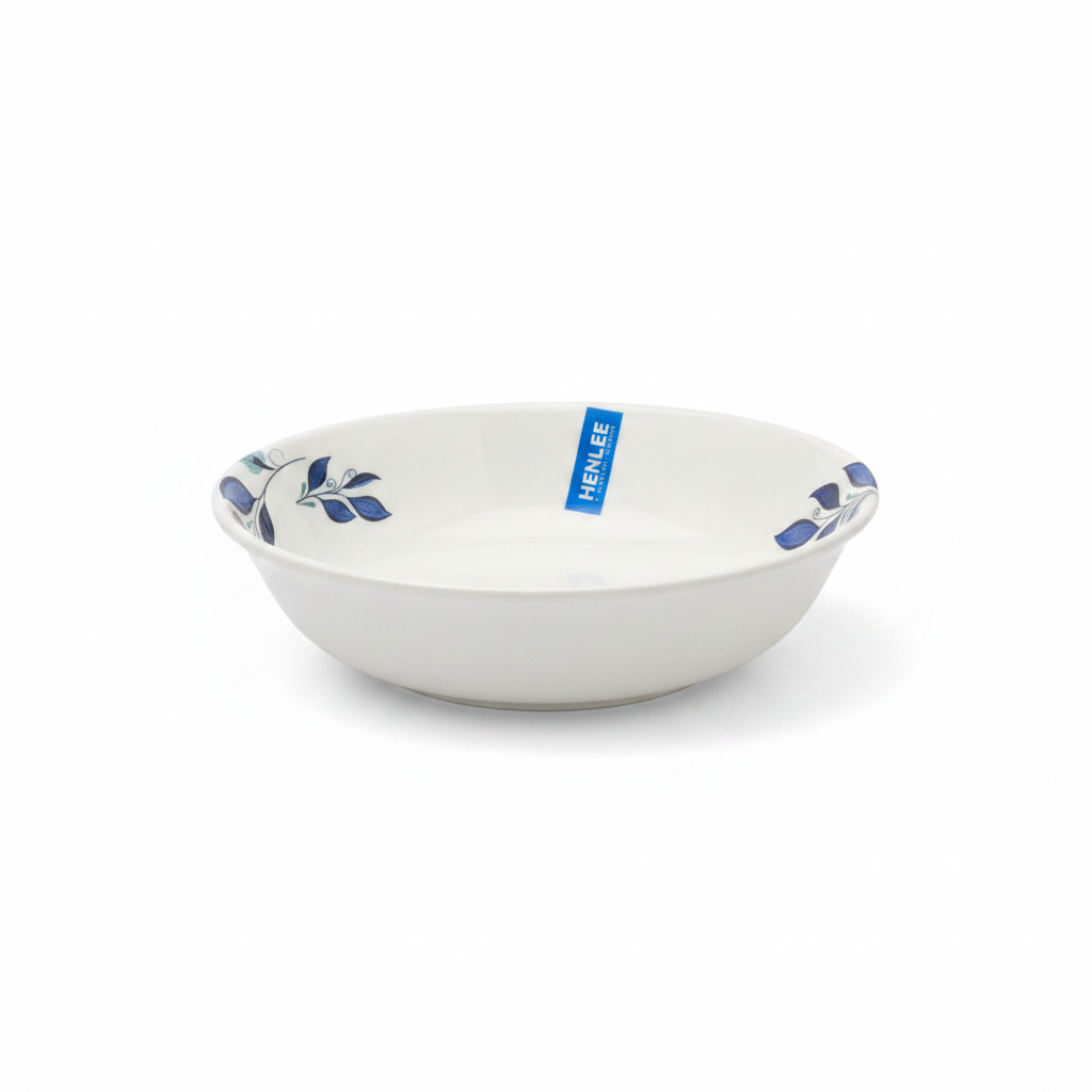 Henlee White & Blue Melamine Soup Bowl - 7.5 Inch