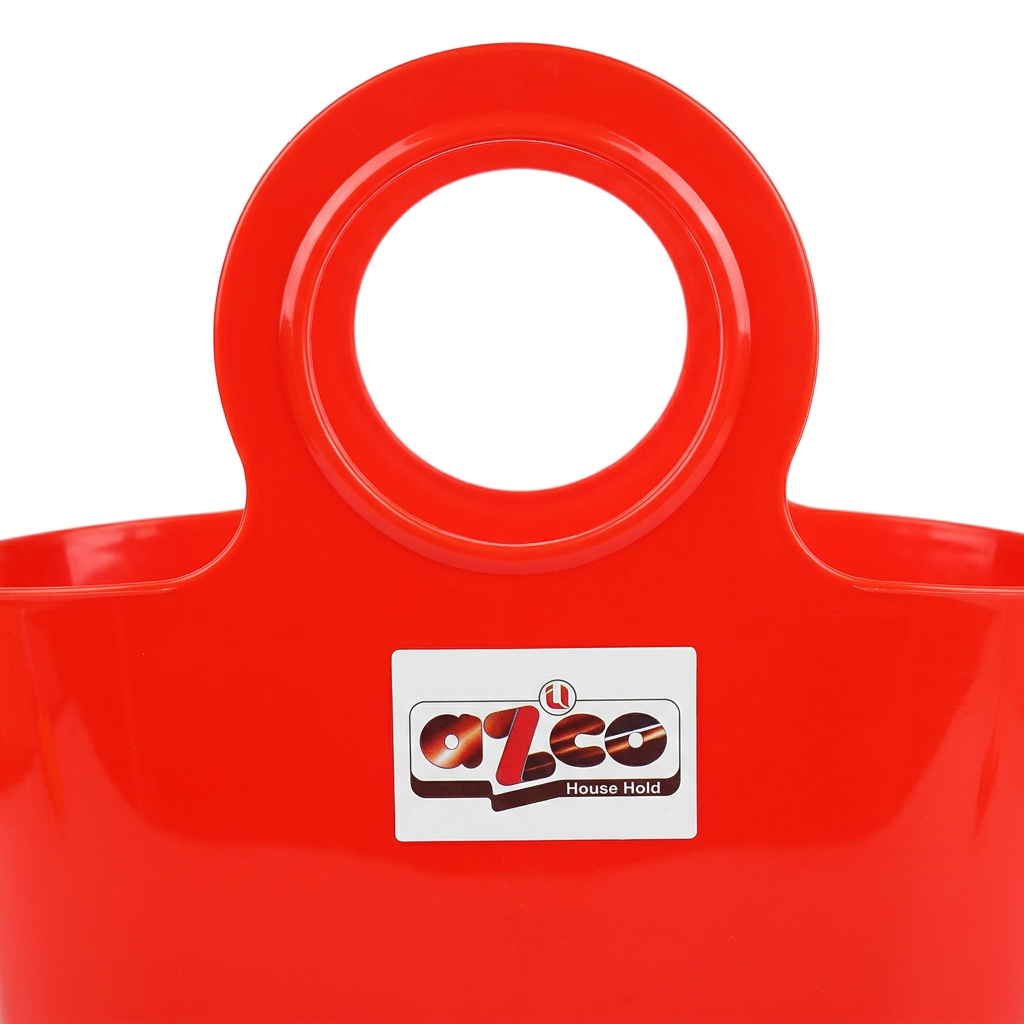 Azco Plastic Shopping Basket with Handles Red – 30×15cm