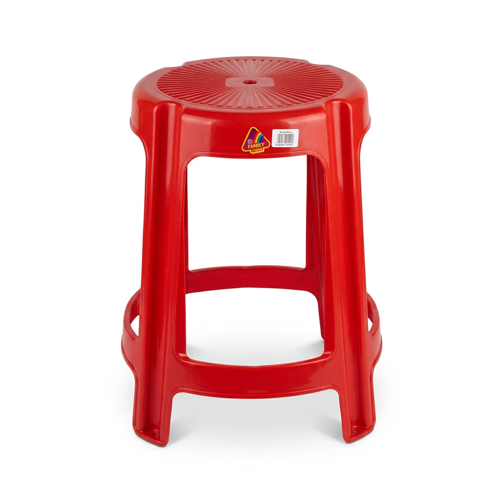 Family Plastic Stool Red - 55×35cm