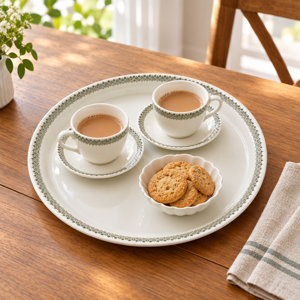 Henlee Melamine Round Serving Tray - 16 Inch