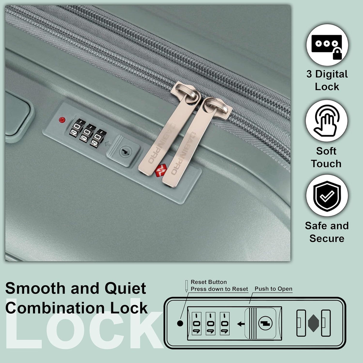 Cabinpro CP003 Expandable PP Hard - Shell Luggage – Lightweight 20 - Inch Spinner Suitcase, Army Green - Al Kabayel Discount CentreCabinpro CP003 Expandable PP Hard - Shell Luggage – Lightweight 20 - Inch Spinner Suitcase, Army GreenCabin LuggageCABINPROAl Kabayel Discount Centre