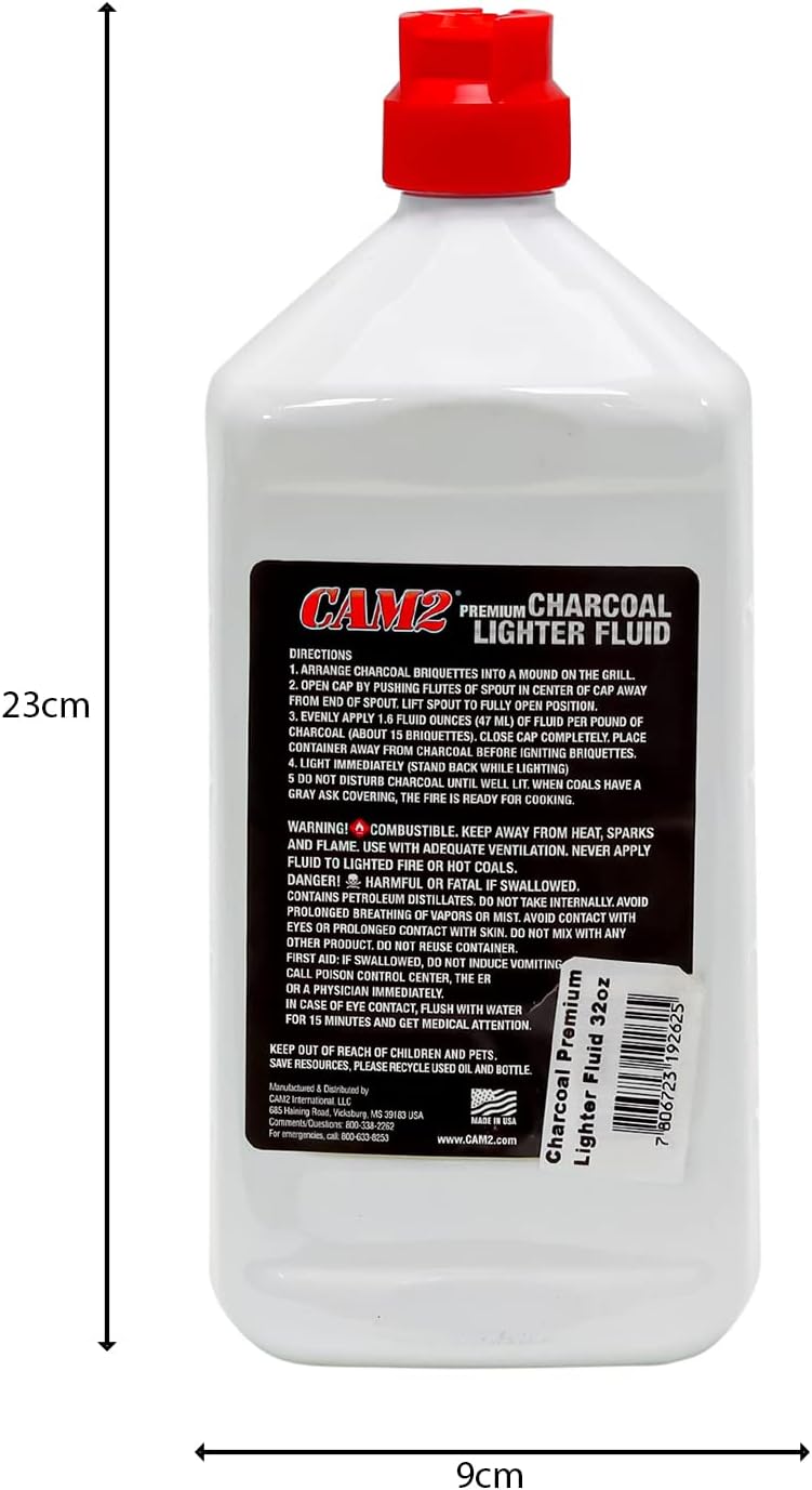 CAM2 Premium Charcoal lighter Fluid BBQ fire fluid. Barbecue lighter. Quickly & Easily Ignite BBQ Grills With Lighter Fluid. odorless fluid Pack of 1 Pack of 3 946ml (3) - Al Kabayel Discount CenterCAM2 Premium Charcoal lighter Fluid BBQ fire fluid. Barbecue lighter. Quickly & Easily Ignite BBQ Grills With Lighter Fluid. odorless fluid Pack of 1 Pack of 3 946ml (3)Barbecue & Outdoor DiningAKDCAl Kabayel Discount Center