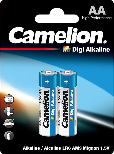 CAMELION AA Digi Alkaline Battery 1.5V, Pack of 2 - Al Kabayel Discount CentreCAMELION AA Digi Alkaline Battery 1.5V, Pack of 2BatteriesCAMELIONAl Kabayel Discount Centre