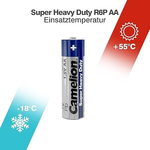 CAMELION AA Super Heavy Duty Carbon Zinc Battery 1.5V, Pack of 4 - Al Kabayel Discount CentreCAMELION AA Super Heavy Duty Carbon Zinc Battery 1.5V, Pack of 4BatteriesCAMELIONAl Kabayel Discount Centre