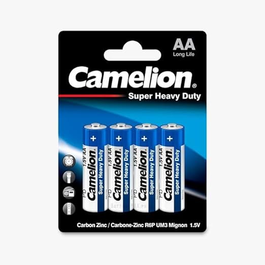 CAMELION AA Super Heavy Duty Carbon Zinc Battery 1.5V, Pack of 4 - Al Kabayel Discount CentreCAMELION AA Super Heavy Duty Carbon Zinc Battery 1.5V, Pack of 4BatteriesCAMELIONAl Kabayel Discount Centre
