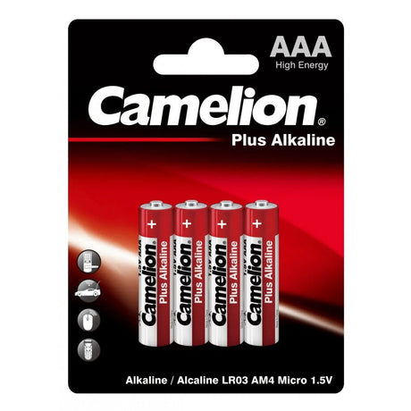 CAMELION AAA Alkaline Battery 1.5V, Pack of 4 - Al Kabayel Discount CentreCAMELION AAA Alkaline Battery 1.5V, Pack of 4BatteriesCAMELIONAl Kabayel Discount Centre
