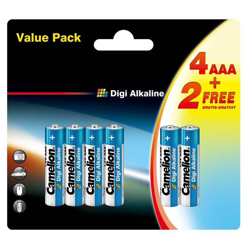 CAMELION AAA Digi Alkaline Battery 1.5V, Pack of 4+2 - Al Kabayel Discount CentreCAMELION AAA Digi Alkaline Battery 1.5V, Pack of 4+2BatteriesCAMELIONAl Kabayel Discount Centre