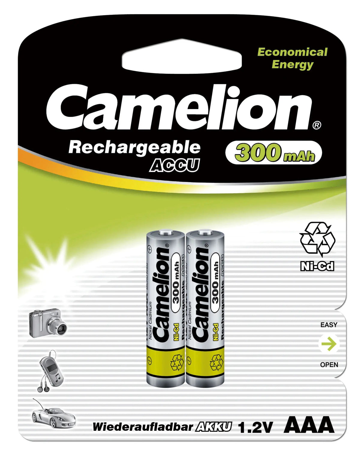 CAMELION AAA Rechargeable Battery 1.2V 300mAh, Pack of 2 - Al Kabayel Discount CentreCAMELION AAA Rechargeable Battery 1.2V 300mAh, Pack of 2BatteriesCAMELIONAl Kabayel Discount Centre