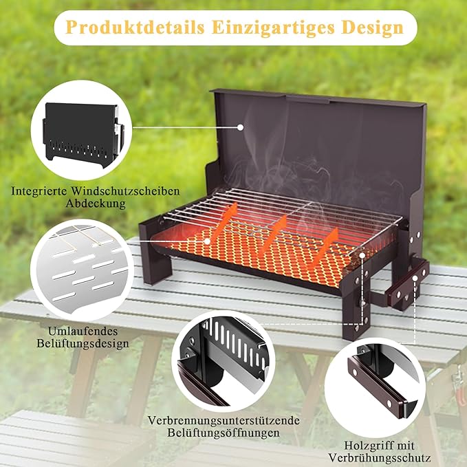 Camping Barbecue Charcoal Folding Barbecue Charcoal Grill Outdoor Grill Compact & Lightweight BBQ Grill for Camping - Al Kabayel Discount CentreCamping Barbecue Charcoal Folding Barbecue Charcoal Grill Outdoor Grill Compact & Lightweight BBQ Grill for CampingGrillsAKDCAl Kabayel Discount Centre
