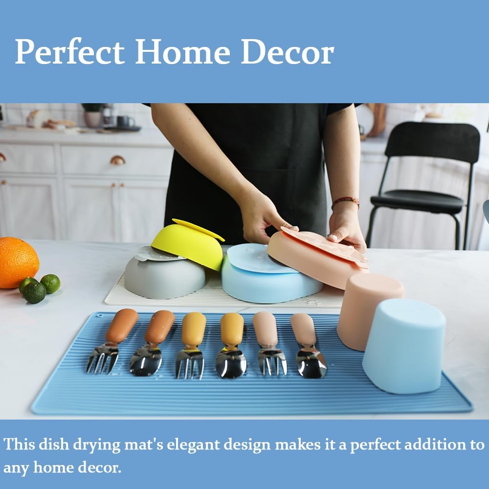 CASASUNCO Silicone Drying Mat 39.4cmx 19.6cm, Blue - Al Kabayel Discount CentreCASASUNCO Silicone Drying Mat 39.4cmx 19.6cm, BlueCookware AccessoriesCASASUNCOAl Kabayel Discount Centre