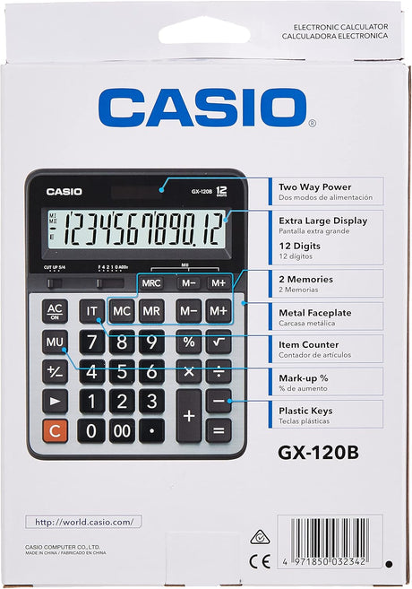 Casio Calculators - GX - 120B - Al Kabayel Discount CentreCasio Calculators - GX - 120BCalculatorsCASIOAl Kabayel Discount Centre
