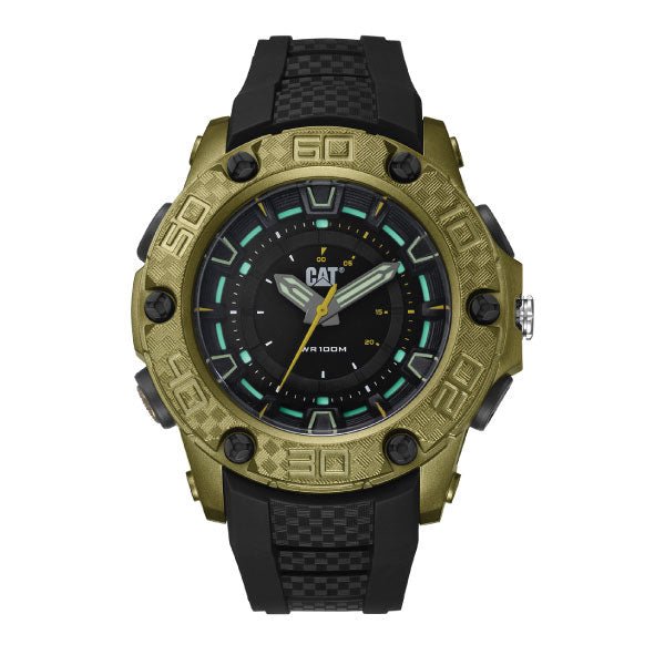 CAT Sport Watch LU.130.23.123 Men's Analog Gold - Tone Case Black Rubber Strap WR100M - Al Kabayel Discount CentreCAT Sport Watch LU.130.23.123 Men's Analog Gold - Tone Case Black Rubber Strap WR100MWatchesCATAl Kabayel Discount Centre