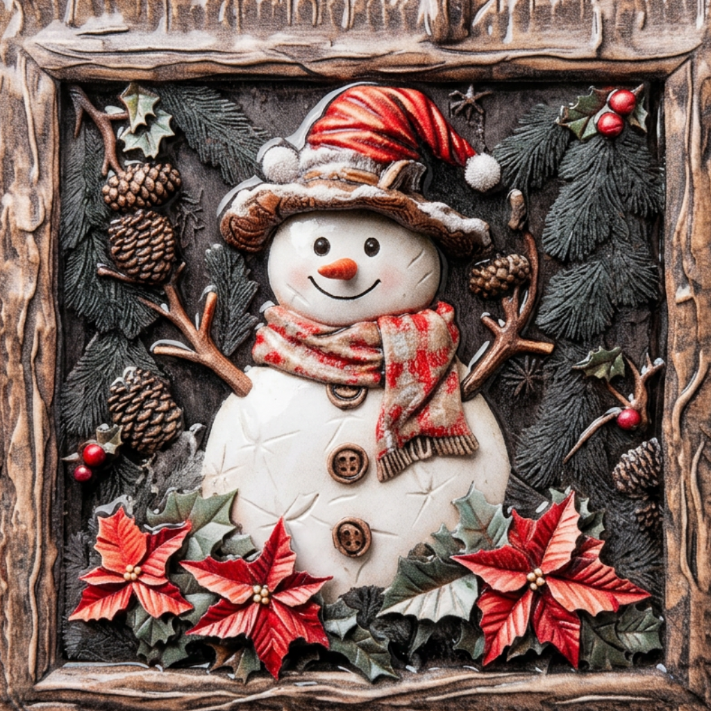 Ceramic Coated Square Christmas Coaster - 11cm