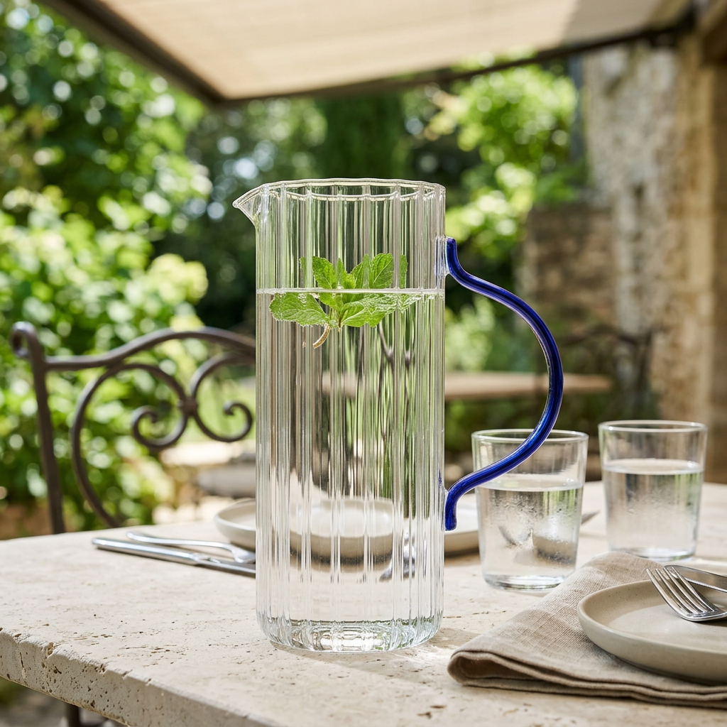 Luhpar Ribbed Glass Jug – 1200ml